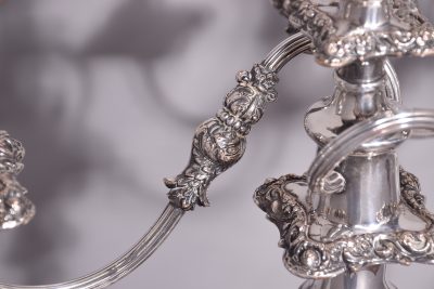 Pair of Nickle Silver Candelabra (EPNS) - Image 7