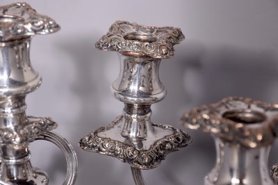 Pair of Nickle Silver Candelabra (EPNS) - Image 9
