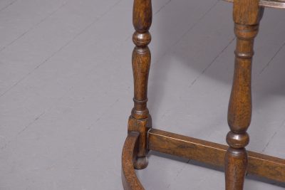 Tudor Style Oak Demi-Lune Table in Oak - Image 3