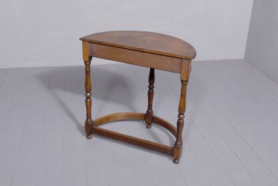 Tudor Style Oak Demi-Lune Table in Oak - Image 7