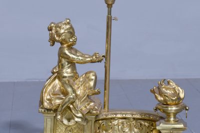 Pair of large French ormolu decorative lamps - Image 3