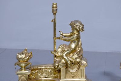 Pair of large French ormolu decorative lamps - Image 4