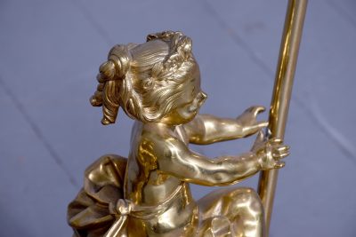 Pair of large French ormolu decorative lamps - Image 8