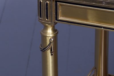 Mid-Century Brass and Mahogany Two Tier Drinks Trolley - Image 3