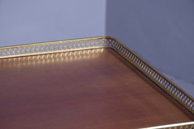 Mid-Century Brass and Mahogany Two Tier Drinks Trolley - Image 4