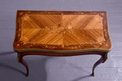 French Inlaid Fold-Over Card Table - Image 11