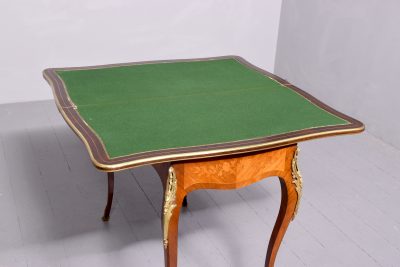 French Inlaid Fold-Over Card Table - Image 15
