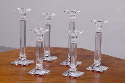 Set of 6 Glass Candlesticks - Image 4