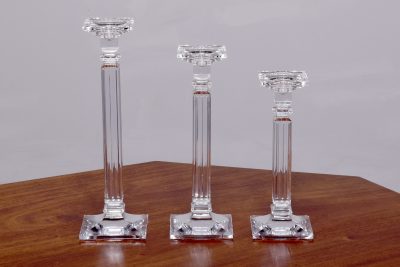 Set of 6 Glass Candlesticks - Image 5