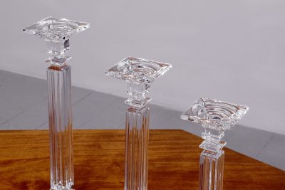 Set of 6 Glass Candlesticks - Image 6