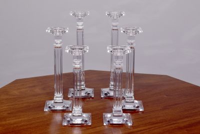 Set of 6 Glass Candlesticks - Image 7