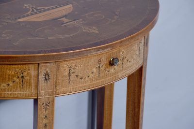 Quality Sheraton Style Demi-Lune Table of Desirable Proportions - Image 2