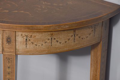 Quality Sheraton Style Demi-Lune Table of Desirable Proportions - Image 4