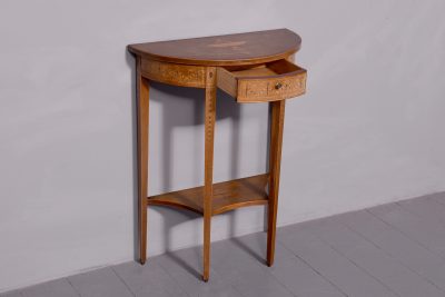 Quality Sheraton Style Demi-Lune Table of Desirable Proportions - Image 6