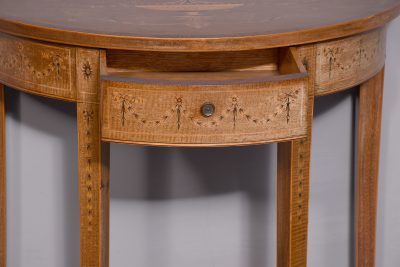 Quality Sheraton Style Demi-Lune Table of Desirable Proportions - Image 7