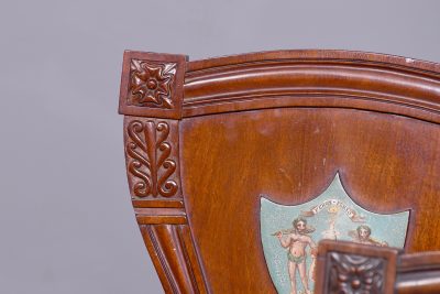 Set of Five George IV Heraldic Mahogany Hall Chairs - Image 3