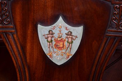 Set of Five George IV Heraldic Mahogany Hall Chairs - Image 4