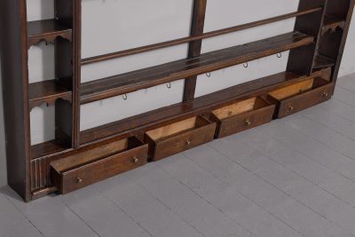 George 3rd Wall-Mounted Oak Plate Rack/Dresser With Wonderful Colour and Patina - Image 6
