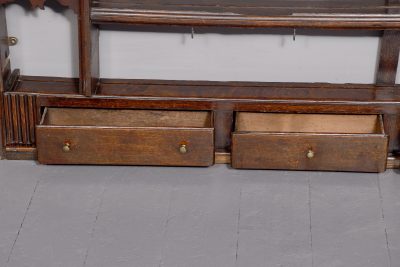 George 3rd Wall-Mounted Oak Plate Rack/Dresser With Wonderful Colour and Patina - Image 7