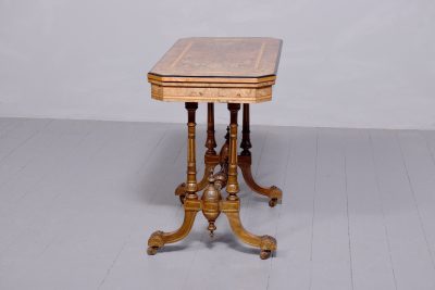 Classic Victorian Burr Walnut Card - Table - Image 8