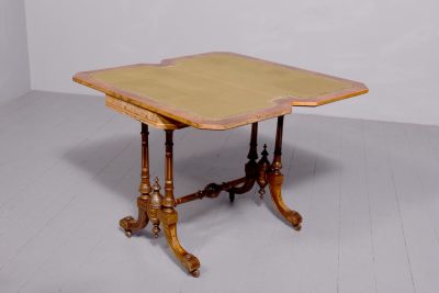 Classic Victorian Burr Walnut Card - Table - Image 4