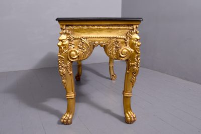 Marble Top Gilt Wood Console Table - Image 5