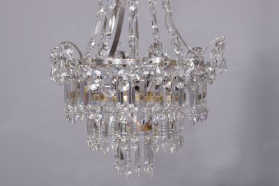 Silvered and Crystal Chandelier - Image 2