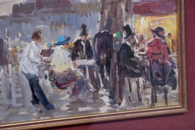 Stylish Oil Painting of a Street Scene - Image 4