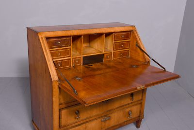 Stylish, 19th century rosewood - inlaid, blonde walnut Continental bureau (secretaire) - Image 7