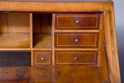 Stylish, 19th century rosewood - inlaid, blonde walnut Continental bureau (secretaire) - Image 6