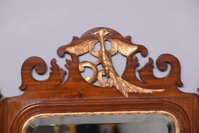 Chippendale-style gilded mahogany, eagle-mounted, beveled-edge wall mirror - Image 2