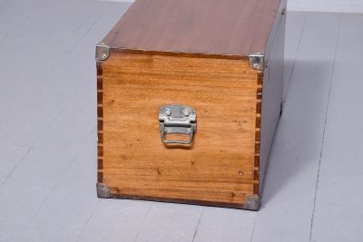 Mid-Victorian Metal-Bound Solid Camphor Campaign Trunk - Image 5