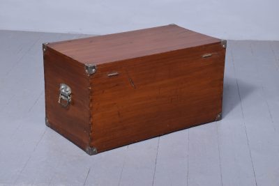 Mid-Victorian Metal-Bound Solid Camphor Campaign Trunk - Image 7