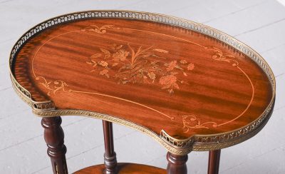 George III Style Mahogany & Brass Kidney Shaped Occasional Table - Image 2