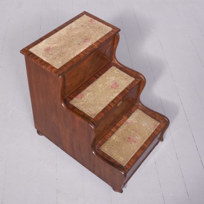Regency Mahogany Bed Steps in Figured Spanish Mahogany - Image 2