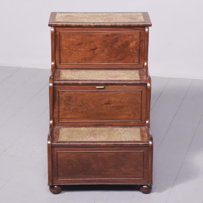 Regency Mahogany Bed Steps in Figured Spanish Mahogany - Image 8