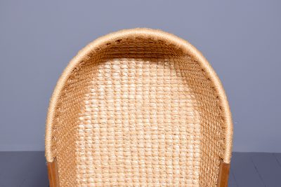 A Scottish Child's Walnut Framed Hooded Orkney Chair - Image 2