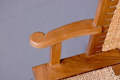 A Scottish Child's Walnut Framed Hooded Orkney Chair - Image 8