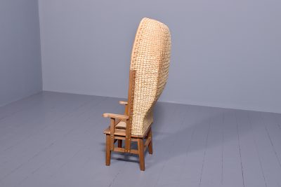 A Scottish Child's Walnut Framed Hooded Orkney Chair - Image 9