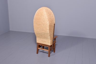 A Scottish Child's Walnut Framed Hooded Orkney Chair - Image 10