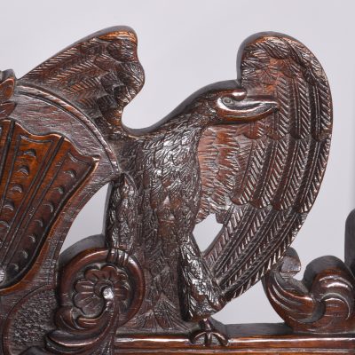 Impressive Pair of Large Carved Oak Throne or Hall Chairs - Image 3