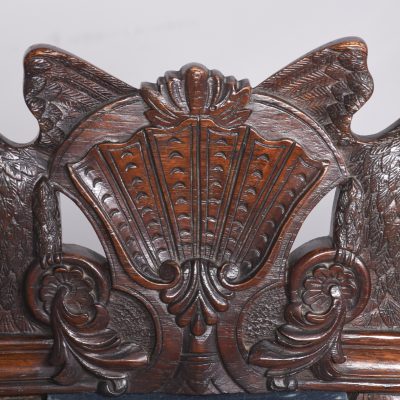 Impressive Pair of Large Carved Oak Throne or Hall Chairs - Image 4