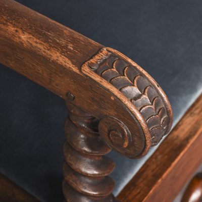 Impressive Pair of Large Carved Oak Throne or Hall Chairs - Image 5