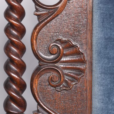 Impressive Pair of Large Carved Oak Throne or Hall Chairs - Image 9