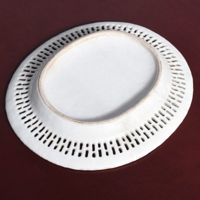 Unusual Chinese Famille Rose (Canton), Oval Plate with a Reticulated Rim - Image 7