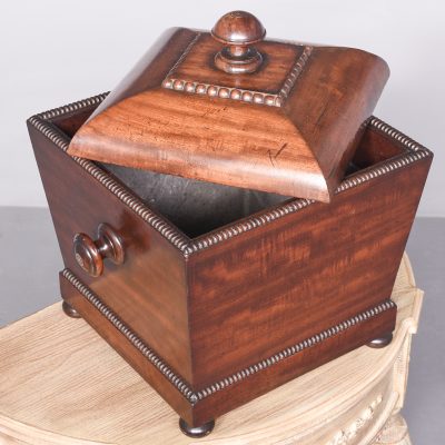 Rare, Neat-Sized George III Mahogany Table-Top Cellarette - Image 6