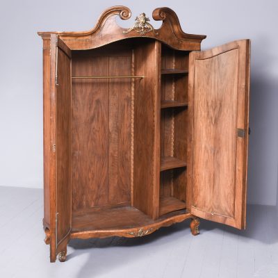 Magnificent Ormolu Mounted French Burr Walnut 2 Door Armoire - Image 9