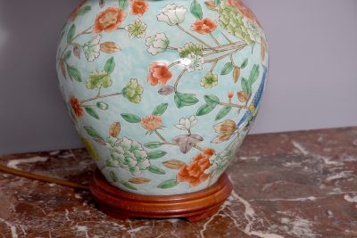 Chinese Canton style lamp with a pale green background - Image 2