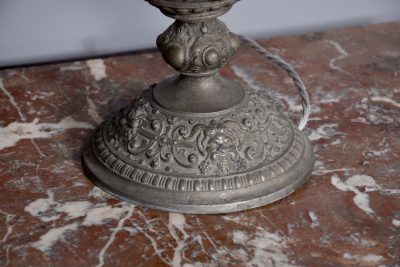 Pair of White Metal Urn Lamps - Image 2
