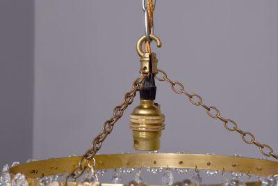 Late Victorian neat-size brass and hand-cut crystal, four-tier chandelier - Image 3
